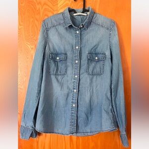Blue Denim Button-Up Shirt